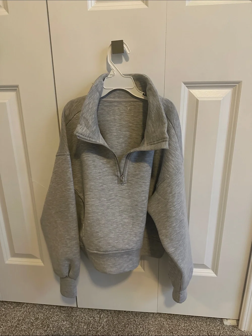 Old Navy Gray Half-Zip Pullover Sweatshirt